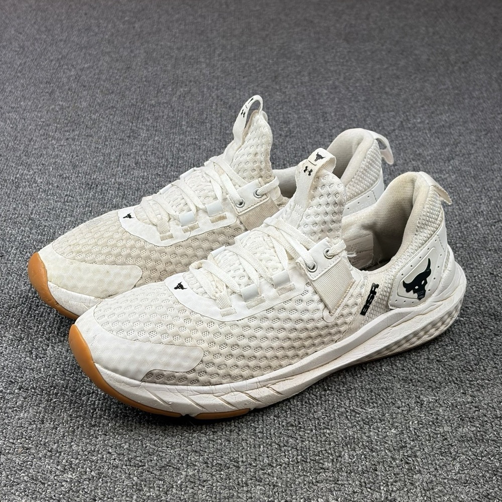 Under Armour UA Project Rock BSR 4 Training Shoes White Gum Men's Size 10.5